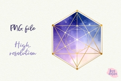 3 Icosahedron Sacred Geometry Clipart Celestial PNG Product Image 3