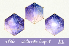 3 Icosahedron Sacred Geometry Clipart Celestial PNG Product Image 1
