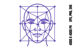 Purple Face ID Recognition Icon Product Image 1