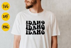 Idaho groovy svg, Idaho retro png, Idaho aesthetic wavy svg Product Image 3