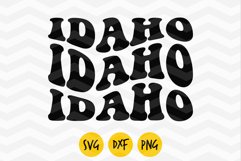 Idaho groovy svg, Idaho retro png, Idaho aesthetic wavy svg Product Image 1