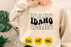 Idaho groovy svg, Idaho retro png, Idaho aesthetic wavy svg Product Image 1