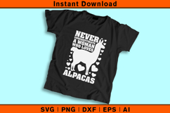 Never Underestimate A Woman Who Loves Alpacas SVG Product Image 2