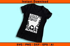 Never Underestimate A Woman Who Loves Alpacas SVG Product Image 3
