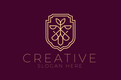 Heraldic Floral Shield Logo Product Image 1