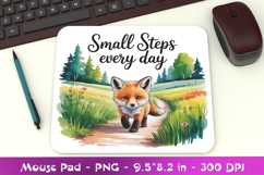 Fox Motivation Mousepad Sublimation PNG Product Image 1