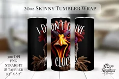 I Don't Give a Cluck Funny Tumbler Wrap - 20 oz Tumbler Wrap Product Image 1