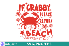 Crab Summer Graphic Beach Vibes Nautical SVG PNG Design Product Image 2