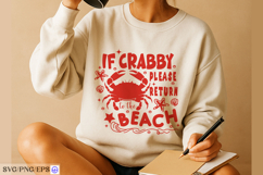 Crab Summer Graphic Beach Vibes Nautical SVG PNG Design Product Image 3