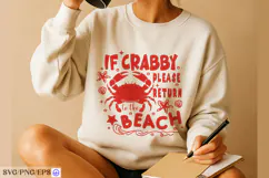 Crab Summer Graphic Beach Vibes Nautical SVG PNG Design Product Image 3