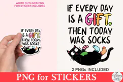 Snarky Black Cat in Socks PNG Product Image 1
