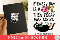 Snarky Black Cat in Socks PNG Product Image 2