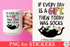 Snarky Black Cat in Socks PNG Product Image 3