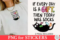 Snarky Black Cat in Socks PNG Product Image 5