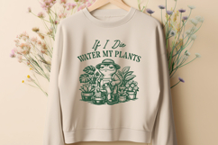 If I Die Water My Plants SVG - Funny Frog Sarcastic PNG Product Image 2