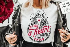 If I had a heart I'd give it to you svg, Skeleton Valentine Product Image 1
