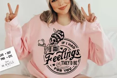 If I Had Feelings They'd Be For You SVG, Skeleton Valentines Product Image 2
