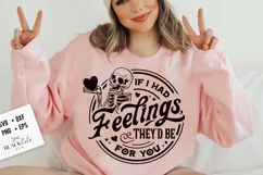 If I Had Feelings They'd Be For You SVG, Skeleton Valentines Product Image 5