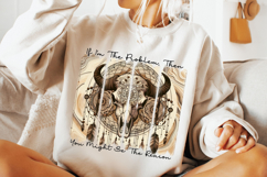 Boho Cow Skull PNG, Country PNG, Western PNG, Bull Skull PNG Product Image 3