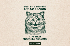 Funny Winking Cat SVG Sarcastic Quote Shirt Design Product Image 1