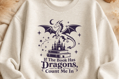 If The Book Has Dragons Count Me In SVG - Fantasy Reader PNG Product Image 2