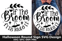 Halloween Round Sign SVG Bundle - Halloween Door Sign Product Image 8