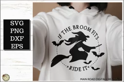 Halloween shirt SVG with flying witch