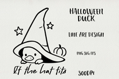 Line Art Cute Halloween Duck | EPS, SVG, PNG Product Image 1