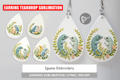 Earring Iguana Embroidery Product Image 1