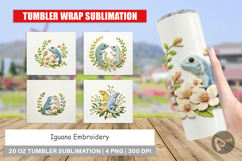 Tumbler Iguana Embroidery Product Image 1