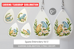 Earring Iguana Embroidery Product Image 1