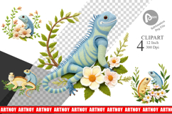 Iguana Embroidery Clipart Product Image 1