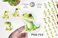 Watercolor Sticker Iguana Wildlife Product Image 1