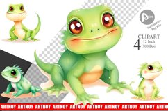 Watercolor Clipart Iguana Wildlife Product Image 1