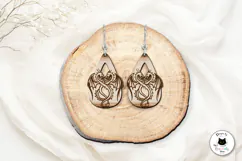 Dragon Earrings Laser Cut | Gothic Teardrop Earrings SVG Product Image 2