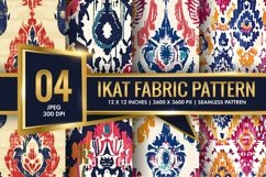 Ikat Fabric Pattern Stylish Textile Designs Digital Paper Product Image 1