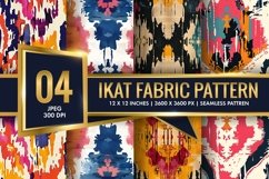 Ikat Fabric Pattern Stylish Textile Designs Digital Paper Product Image 1