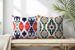 Ikat Fabric Pattern Stylish Textile Designs Digital Paper Product Image 2