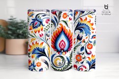 Floral Paisley Embroidery Sublimation Tumbler Design Product Image 12