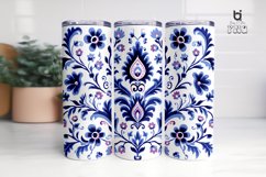 Floral Paisley Embroidery Sublimation Tumbler Design Product Image 2