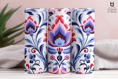 Floral Paisley Embroidery Sublimation Tumbler Design Product Image 7