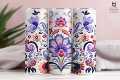 Floral Paisley Embroidery Sublimation Tumbler Design Product Image 9