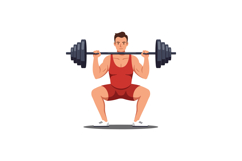 Strong man lifting heavy weights in minimal vector illustrat Product Image 1