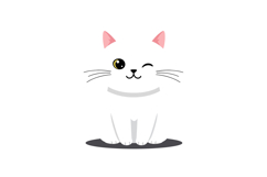Cute white cat character design in flat vector art style Product Image 1