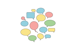 Colorful speech bubbles in flat design style for vector art Product Image 1