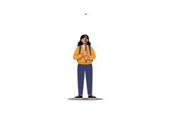 Person holding a blank sign in a minimal flat design vector Product Image 1