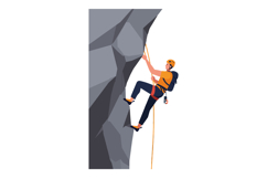 Climber ascending a rocky wall in minimal style showcasing d Product Image 1