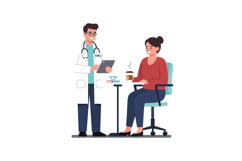 Doctor interacting with patient in modern office setting, fl Product Image 1