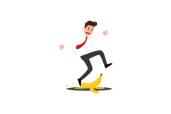 Man slipping on banana peel in flat style vector illustratio Product Image 1