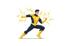Dynamic superhero character showcasing energy and power in f Product Image 1